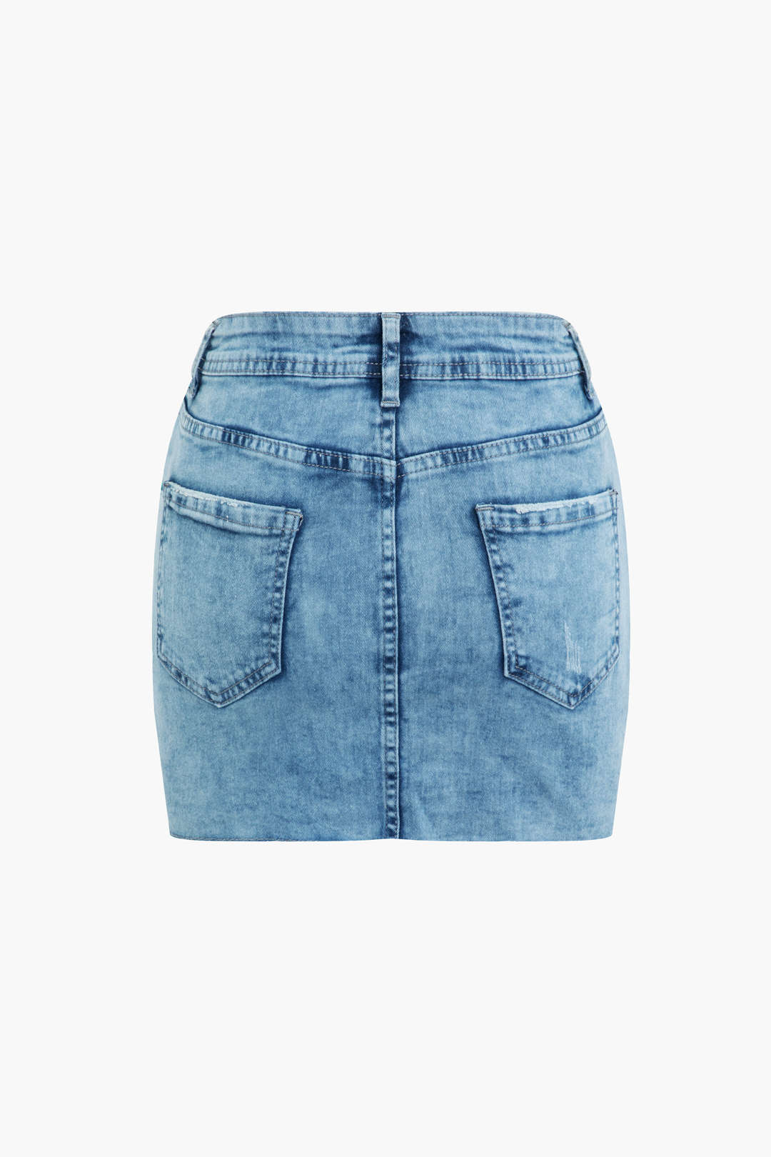 Frayed Denim Mini Skirt