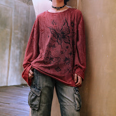 Fairycore Aesthetic Butterfly Print Top