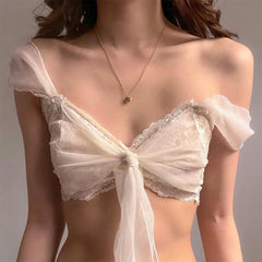 Fairycore Aesthetic Lace Crop Top