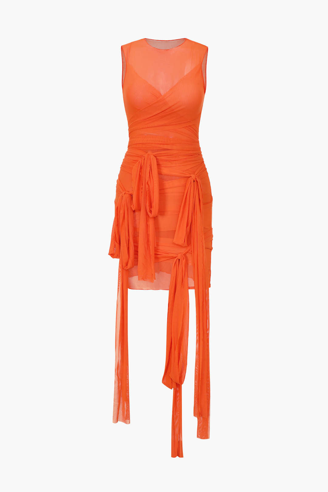 Minikleid mit transparentem Netzband 