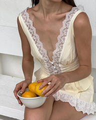 French Summer Lace Top & Mini Skirt Co-Ord