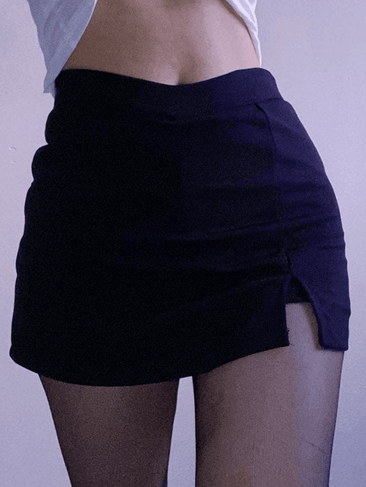 Ifomat Lined Detail Split Cargo Mini Skirt