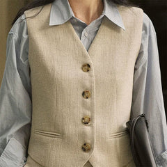 Old Money Aesthetic Linen Vest