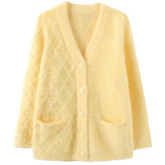 Pastel Yellow Fuzzy Cardigan