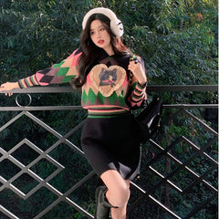 Preppy Cat Argyle Collar Jumper