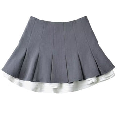 Preppy Ruffle Mini Pleated Skirt