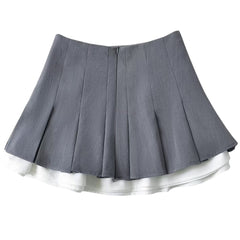 Preppy Ruffle Mini Pleated Skirt