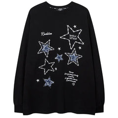 Preppy Star Patch Sweatshirt