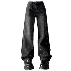Midnight Rhinestone Baggy Jeans