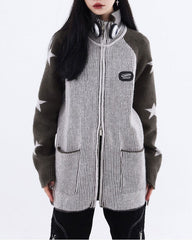 Star Girl Aesthetic Zip Up Sweater