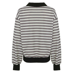 Vintage Stripe Polo Sweatshirt
