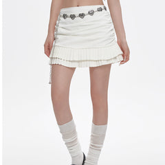 Milk White Double-Layer Mini Skirt