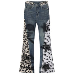Y2K Aesthetic Patchwork Flared Jeans